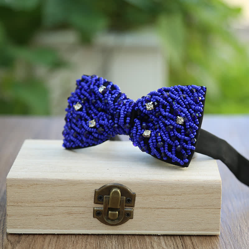 Sparkling Colorful Crystal Embroidered Beaded Bow Tie - image 11