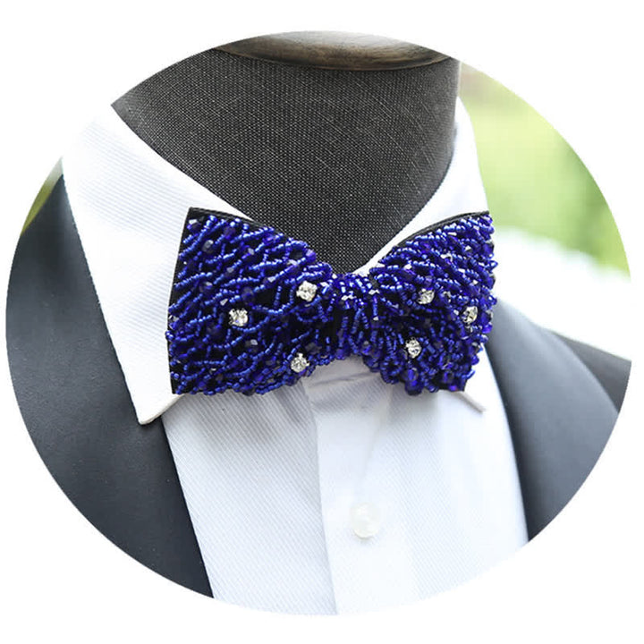 Sparkling Colorful Crystal Embroidered Beaded Bow Tie - image 12