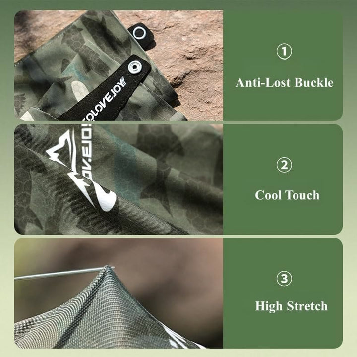 Outdoor Fishing UV Protective Half Finger Ice Silk Fabric Gloves - image 8