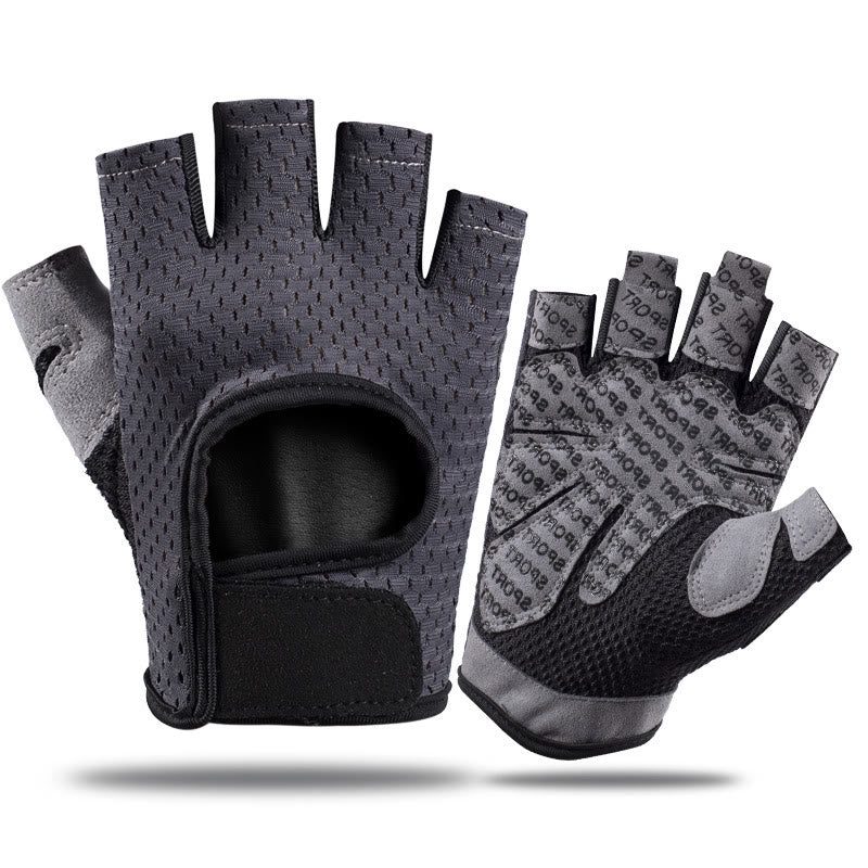 Breathable Lightweight Cycling Lifting Fingerless Gym Gloves - Gray - XL - image 0