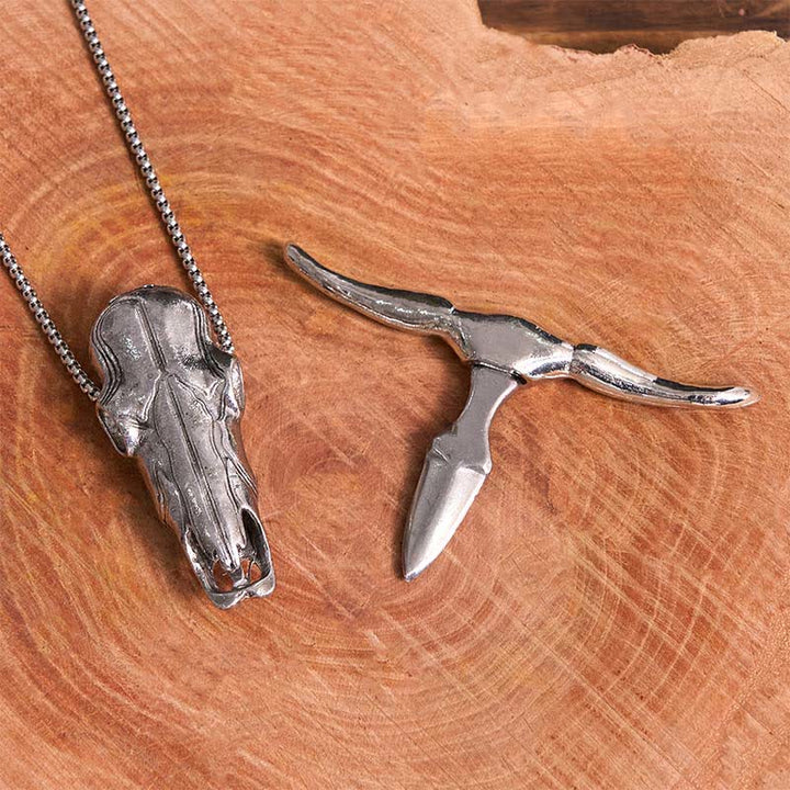 Longhorn Bull Head EDC Tool Multi-function Pendant Belt Buckle