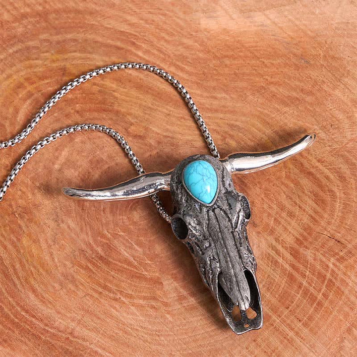 Longhorn Skull Turquoise EDC Tool Multi-function Pendant Belt Buckle