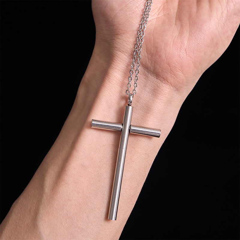 Edc Toothpick Portable Gadget Cross Pendant Necklace