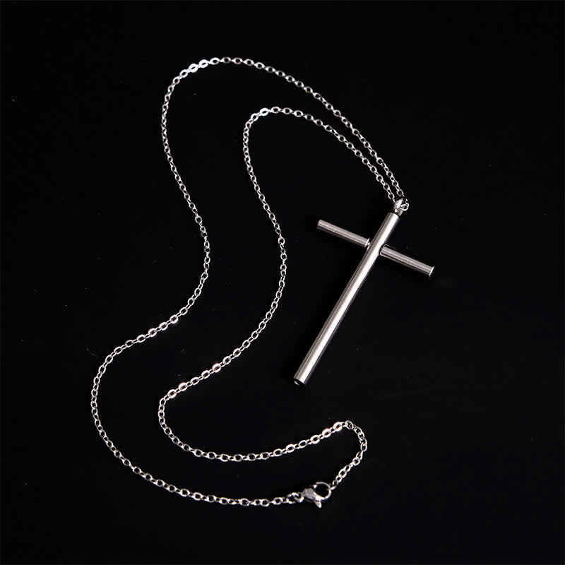 Edc Toothpick Portable Gadget Cross Pendant Necklace
