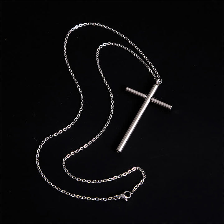 Edc Toothpick Portable Gadget Cross Pendant Necklace