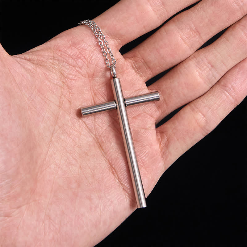 Edc Toothpick Portable Gadget Cross Pendant Necklace