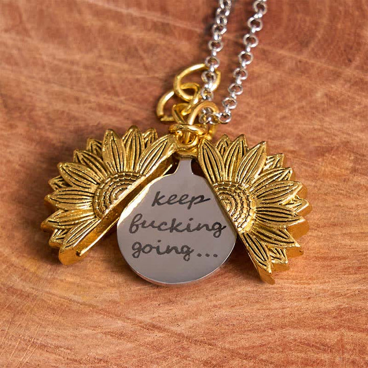 Gold & Silver DIY Rose Hidden Knife Belt Buckle Sunflower Necklace Bundle Set