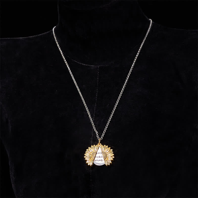 Silver DIY Sunflower Theme Hidden Knife Belt Buckle Necklace Bundle Set