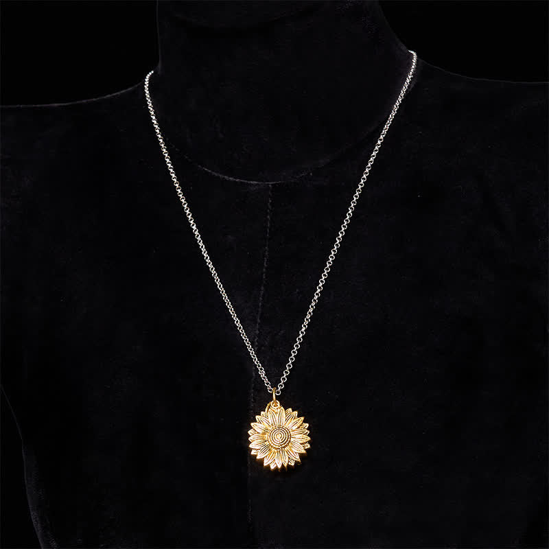 Silver DIY Sunflower Theme Hidden Knife Belt Buckle Necklace Bundle Set - image 15