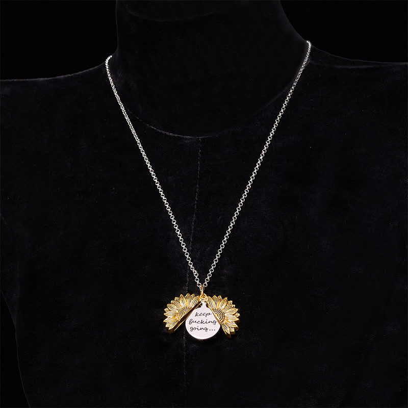 Silver DIY Sunflower Theme Hidden Knife Belt Buckle Necklace Bundle Set