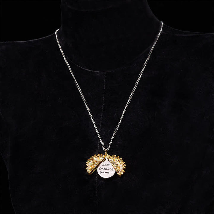 Silver DIY Sunflower Theme Hidden Knife Belt Buckle Necklace Bundle Set