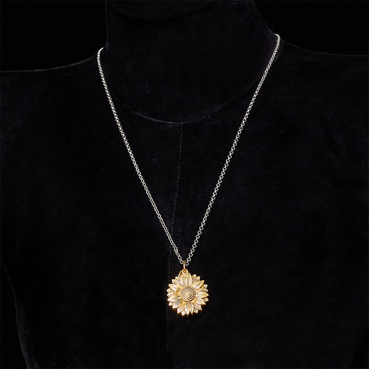 Silver DIY Sunflower Theme Hidden Knife Belt Buckle Necklace Bundle Set