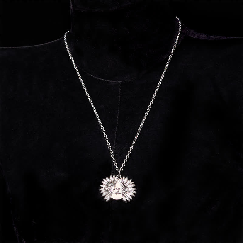Silver DIY Sunflower Theme Hidden Knife Belt Buckle Necklace Bundle Set - image 10