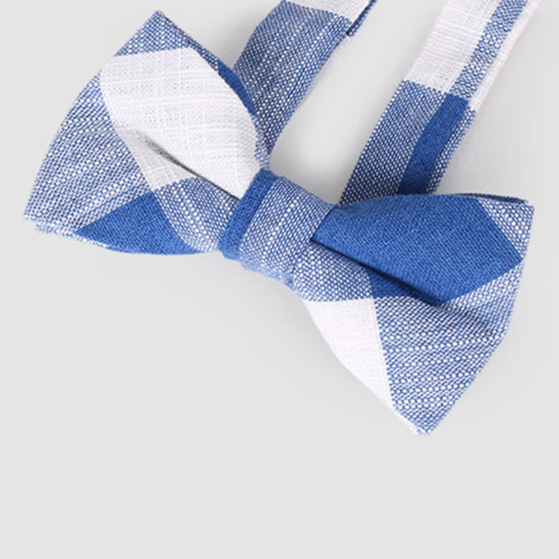 Men's Casual Classic Checked Striped Cotton Bow Tie
