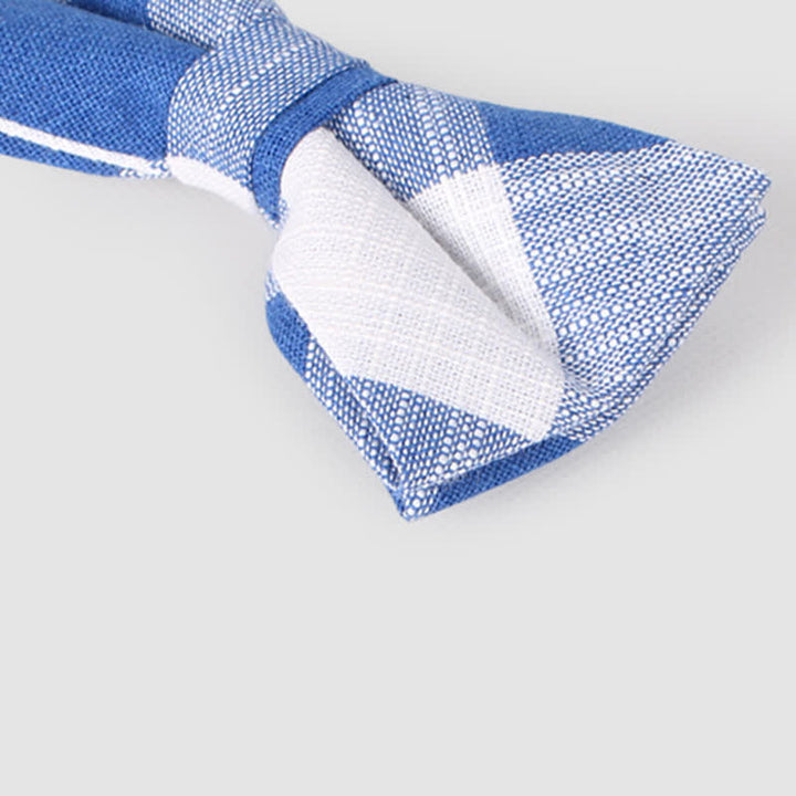Men's Casual Classic Checked Striped Cotton Bow Tie