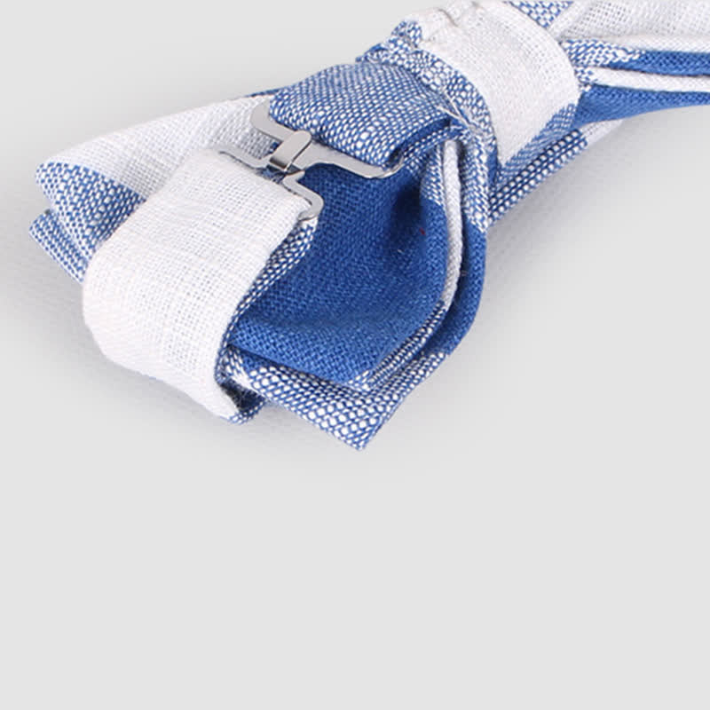 Men's Casual Classic Checked Striped Cotton Bow Tie