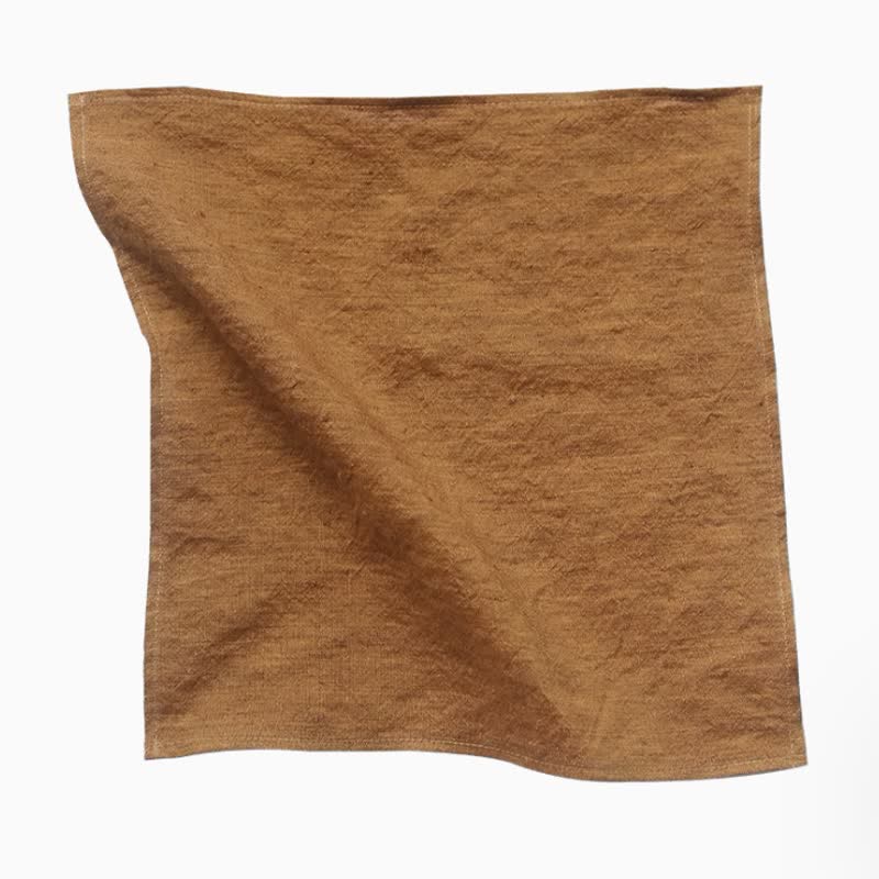 Men's Dark Goldenrod Solid Color Linen Bow Tie - Pocket Square - image 12