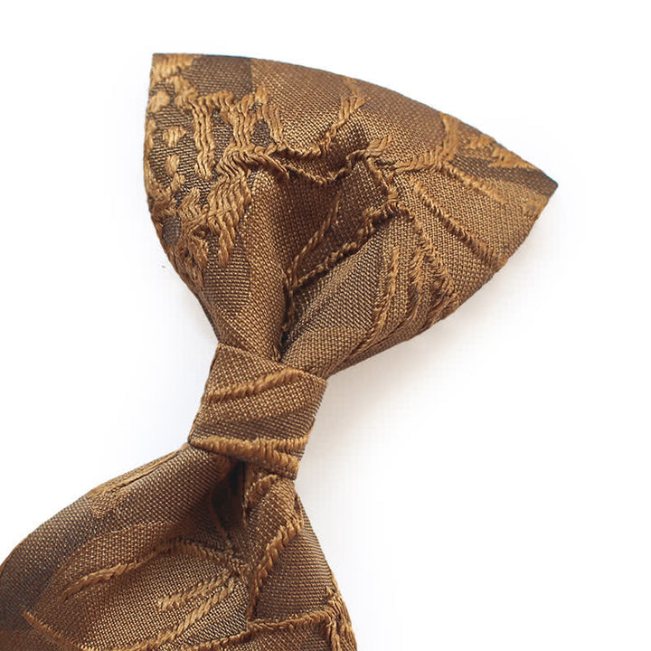 Men's Dark Coffee Color Floral Jacquard Bow Tie - image 4