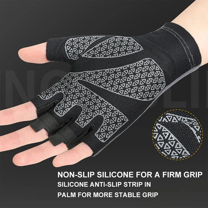 Outdoor Ice Silk Sun Protection Breathable Half Finger Gloves