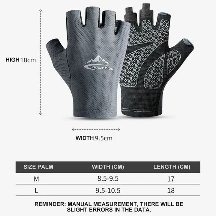 Outdoor Ice Silk Sun Protection Breathable Half Finger Gloves - image 5