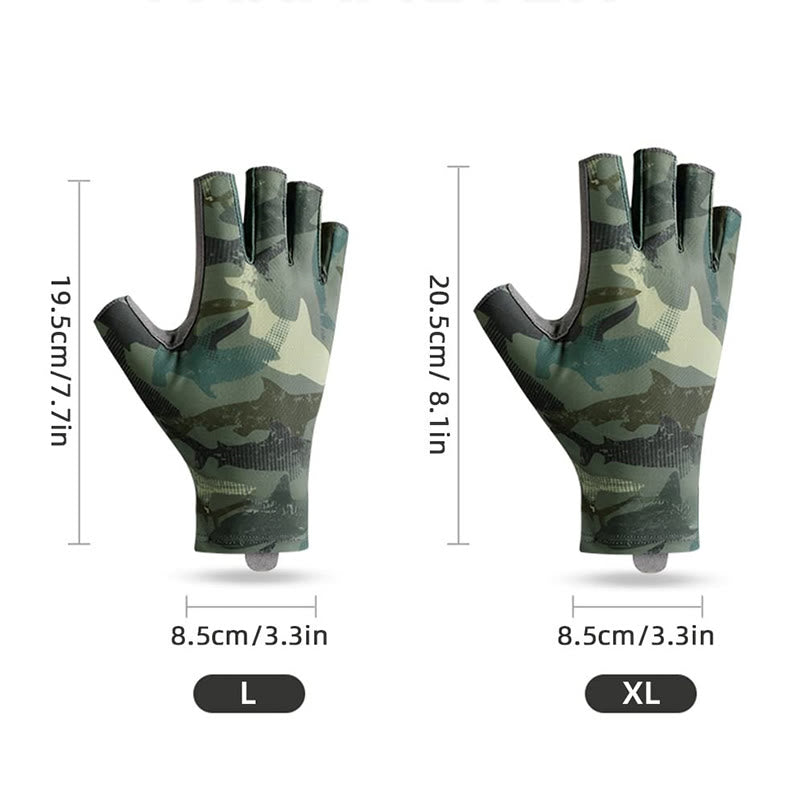 Outdoor Anti-slip Breathable High Elastic Half Finger Ice Silk Gloves - image 8