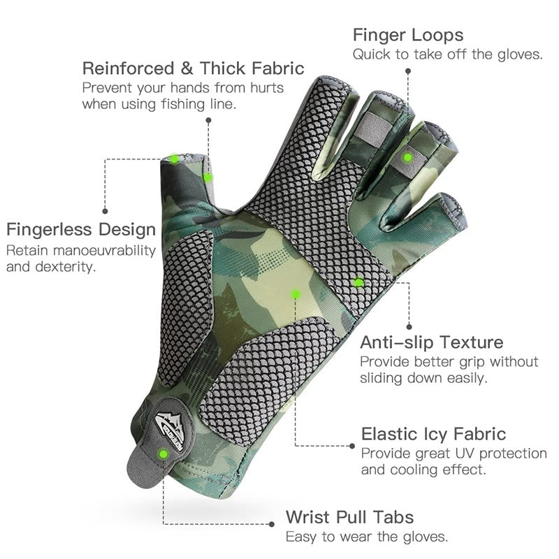 Outdoor Anti-slip Breathable High Elastic Half Finger Ice Silk Gloves - image 5