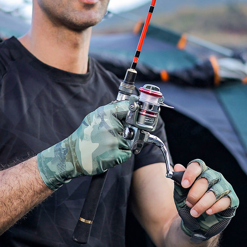 Outdoor Anti-slip Breathable High Elastic Half Finger Ice Silk Gloves