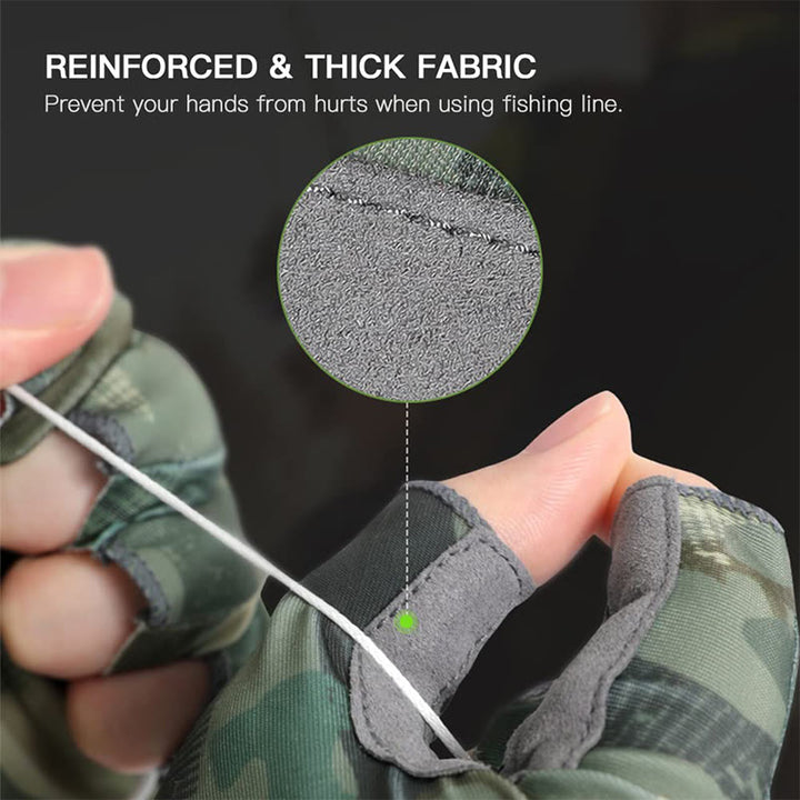Outdoor Anti-slip Breathable High Elastic Half Finger Ice Silk Gloves - image 4