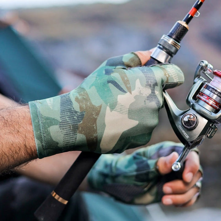 Outdoor Anti-slip Breathable High Elastic Half Finger Ice Silk Gloves - image 1