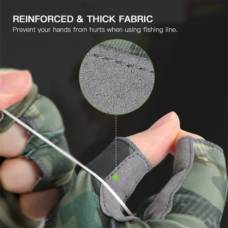 Outdoor Anti-slip Breathable High Elastic Half Finger Ice Silk Gloves - image 4
