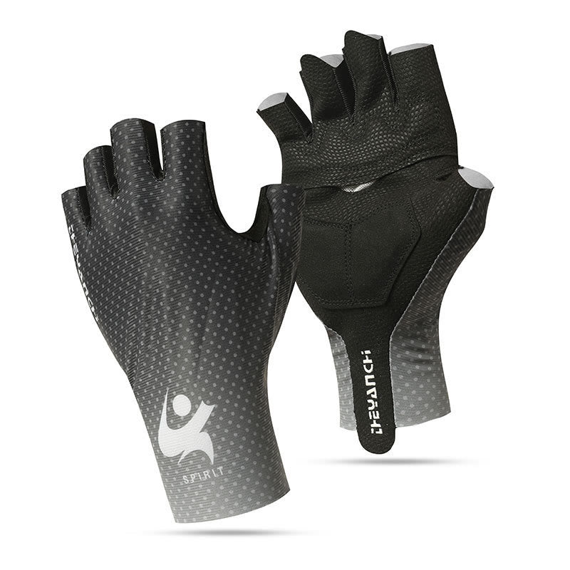 Sports Cycling Half Finger Anti-Slip Ice Silk Gloves - Black - XL - image 0