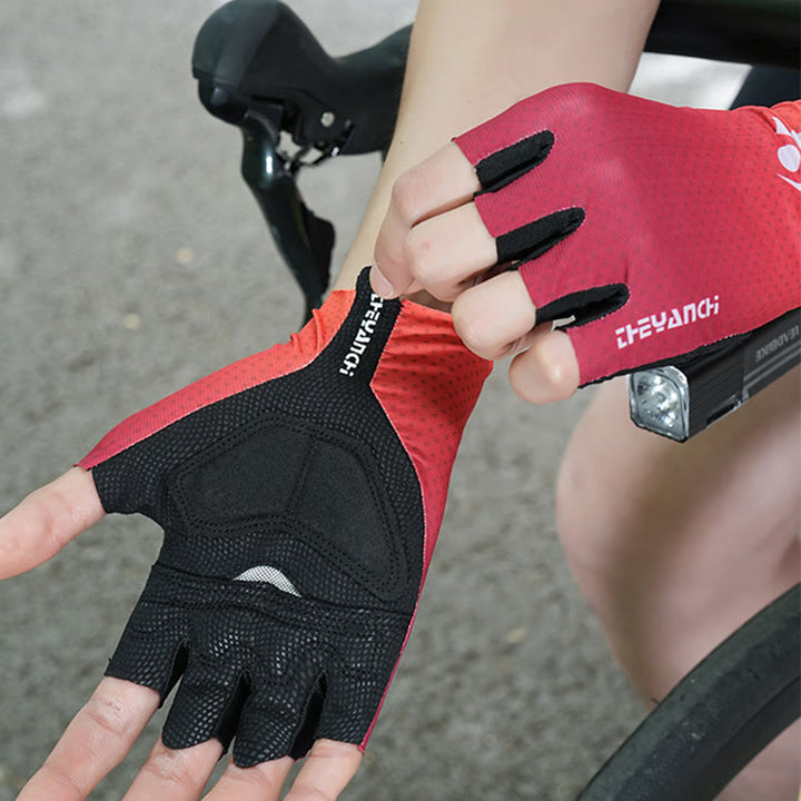 Sports Cycling Half Finger Anti-Slip Ice Silk Gloves