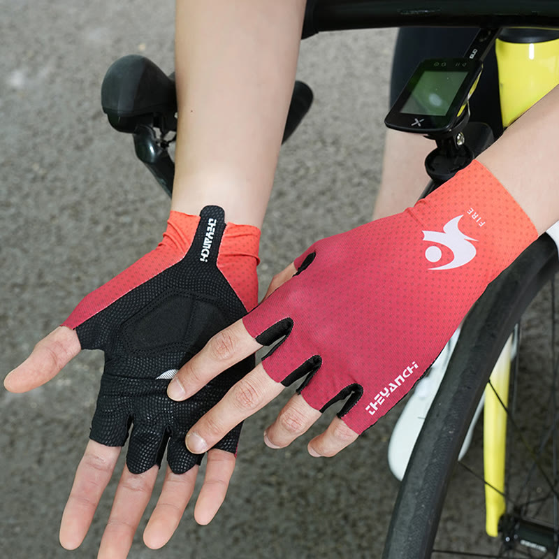 Sports Cycling Half Finger Anti-Slip Ice Silk Gloves