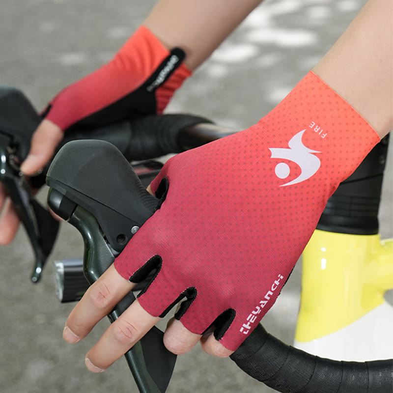 Sports Cycling Half Finger Anti-Slip Ice Silk Gloves