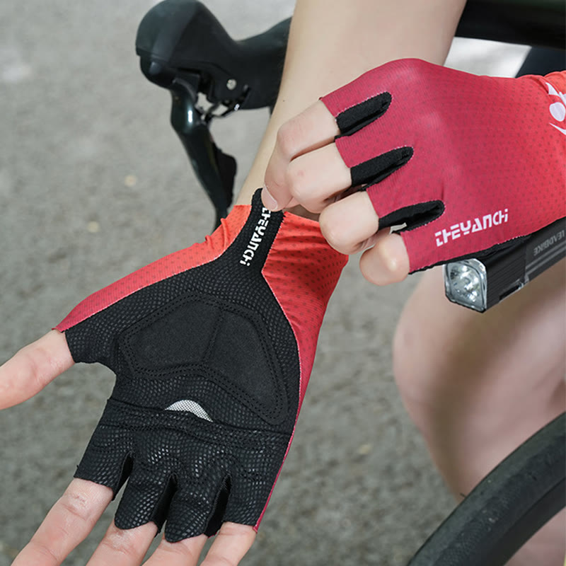 Sports Cycling Half Finger Anti-Slip Ice Silk Gloves - image 2