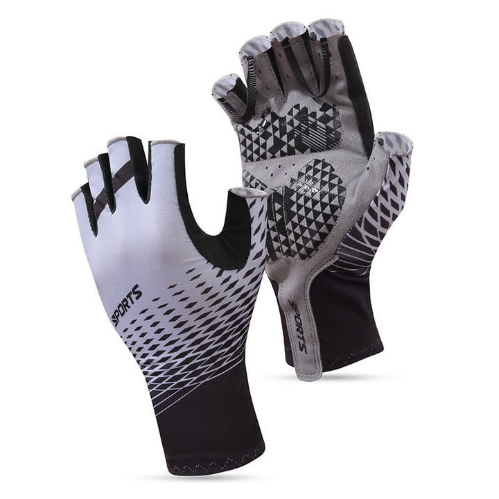 Sports Anti-Slip Breathable Fingerless Gloves - Gray - XXL - image 11