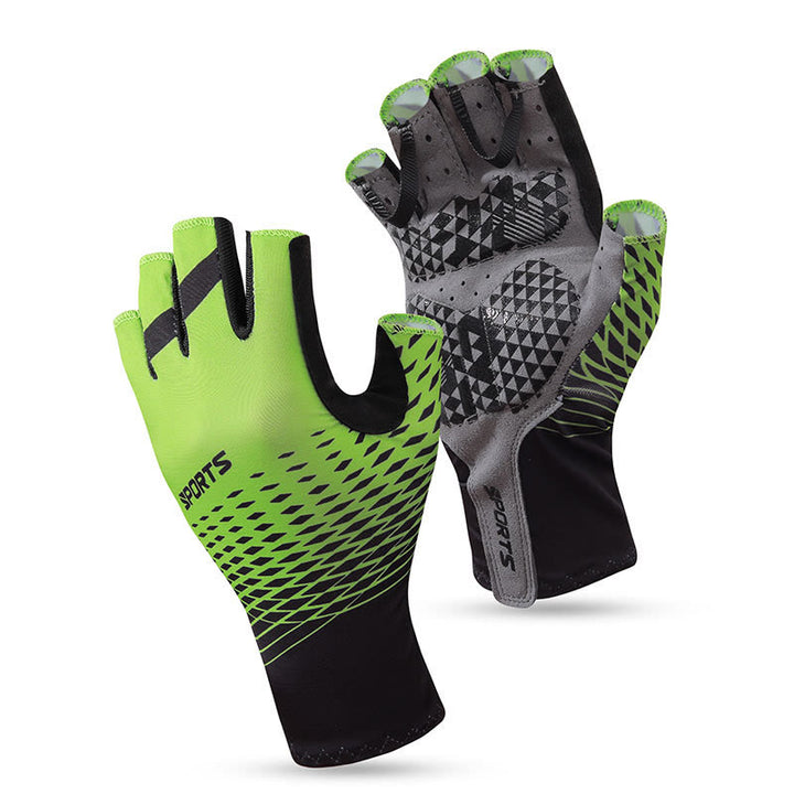 Sports Anti-Slip Breathable Fingerless Gloves - Green - XXL - image 12