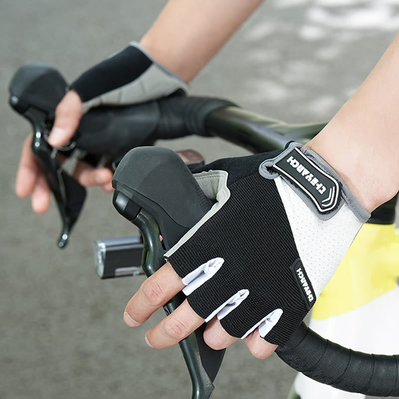 Outdoor Cycling Unisex Anti-Slip Half finger Gloves - image 1
