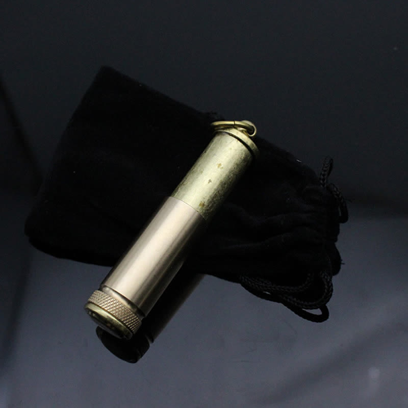 Retro Bronze Keychain Ring Portable Refillable Kerosene Lighter - image 5