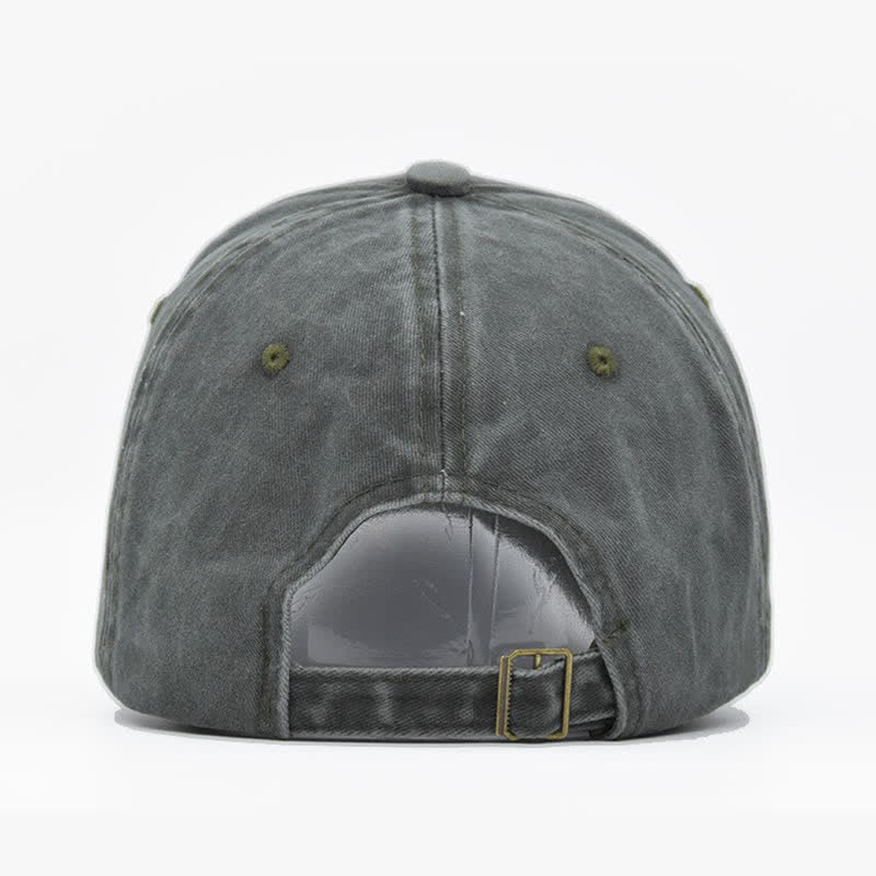 Vintage Street Style Embroidered Bull Washed Baseball Cap