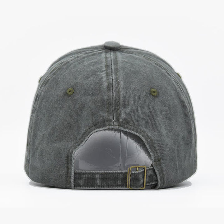Vintage Street Style Embroidered Bull Washed Baseball Cap - image 5