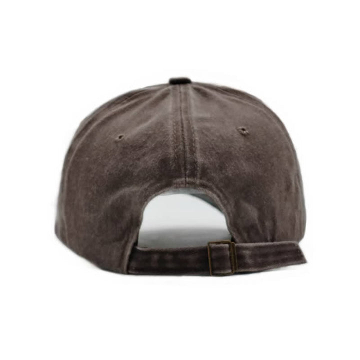 Shark Embroidered Retro Frayed Edge Washed Baseball Cap
