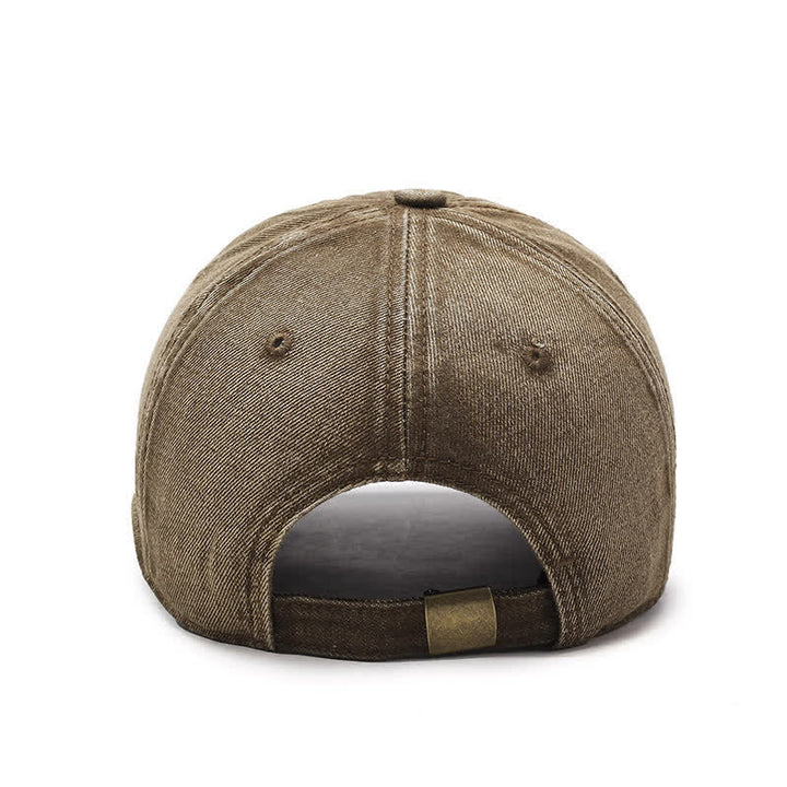 Butterfly Embroidered Retro Color Matching Washed Baseball Cap
