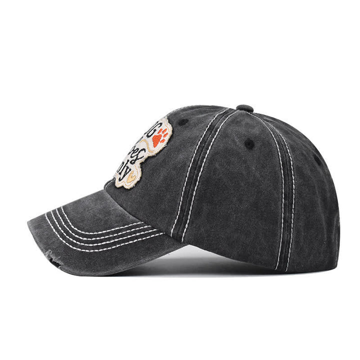 Dog Vibes Only Embroidered Washed Baseball Cap