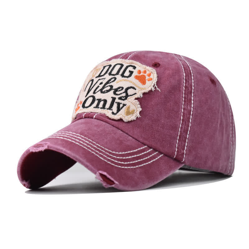 Dog Vibes Only Embroidered Washed Baseball Cap - Pale Violet Red - Adjustable (21 1/4"-23 5/8") - image 13