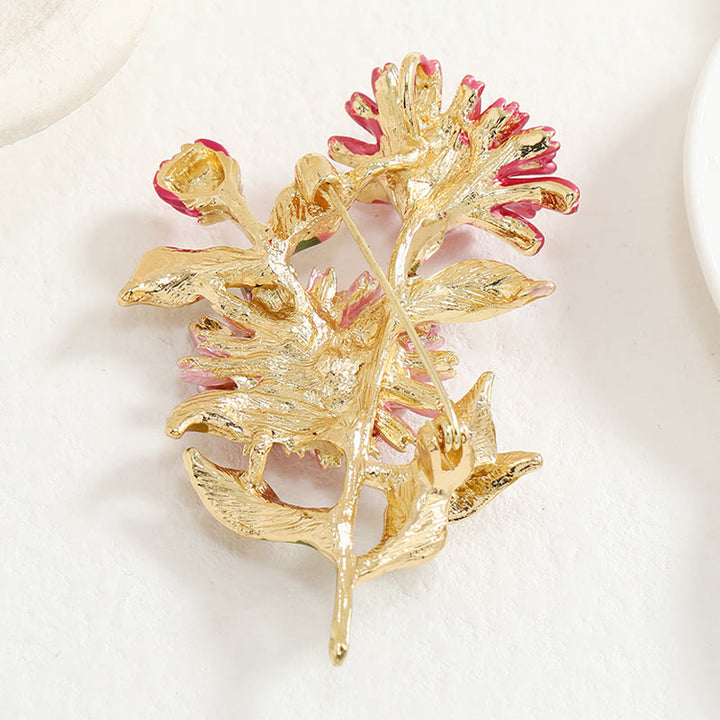Women's Daisy Flower Bouquet Enamel Brooch - image 2