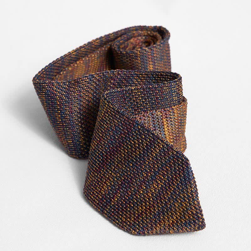 Men's Mixed Color Striped Knitted Necktie - image 9