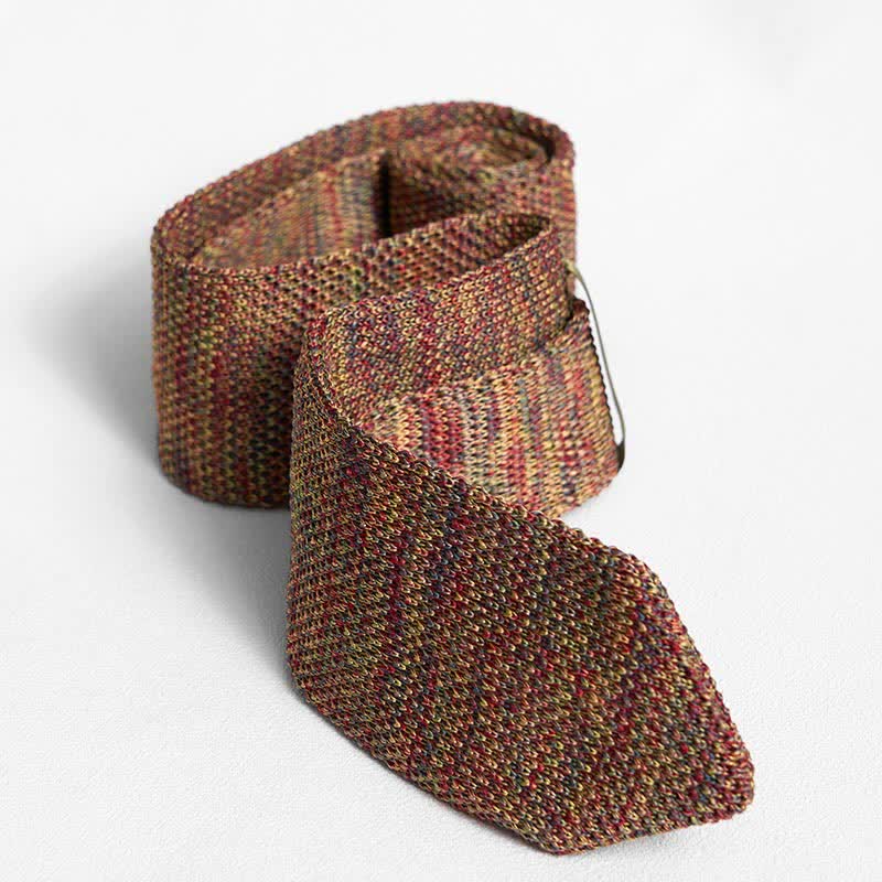 Men's Mixed Color Striped Knitted Necktie - image 1