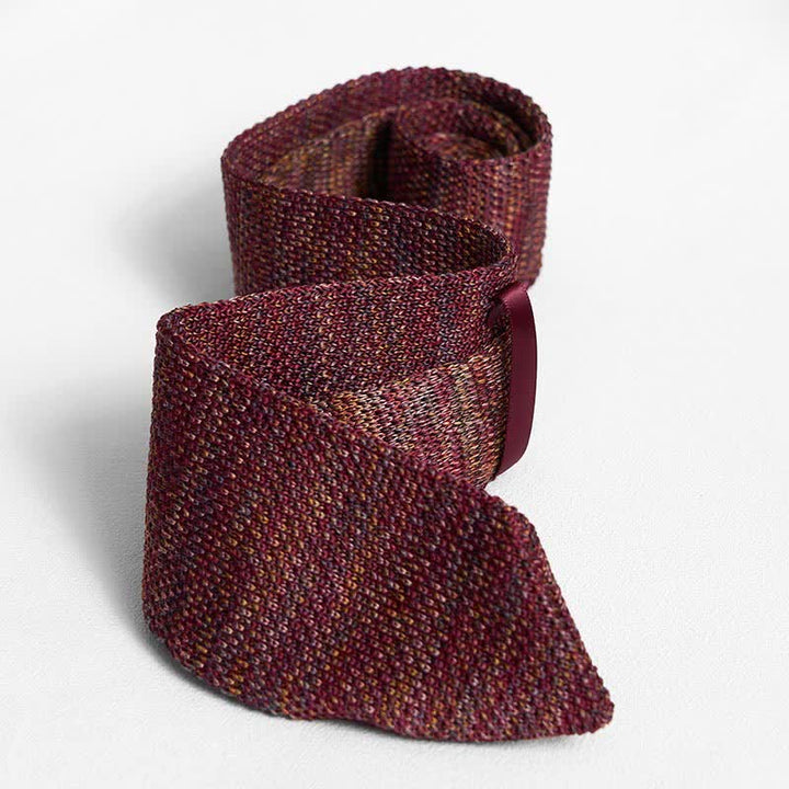 Men's Mixed Color Striped Knitted Necktie - image 5