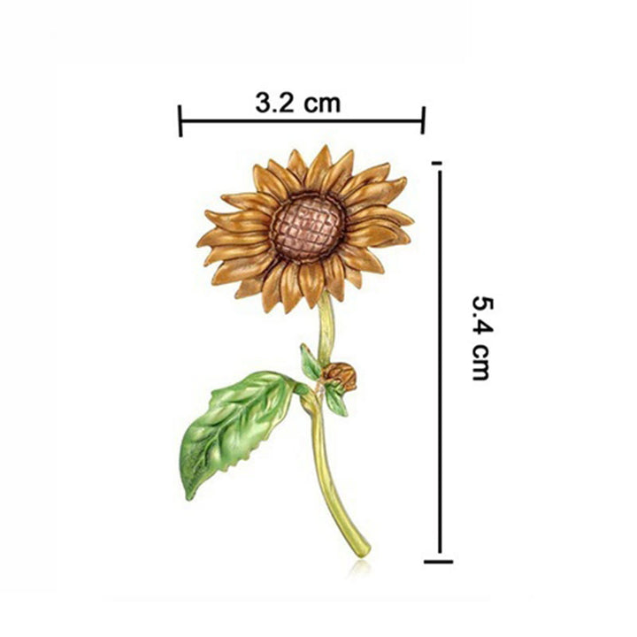 Women's Summer Sunflower Enamel Brooch - image 2